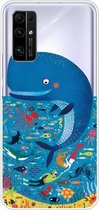 Voor Huawei Honor 30 Pro schokbestendig geverfd TPU beschermhoes (walvis zeebodem)