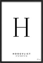 Poster Letter H Hoogvliet A4 - 21 x 30 cm (Exclusief Lijst)