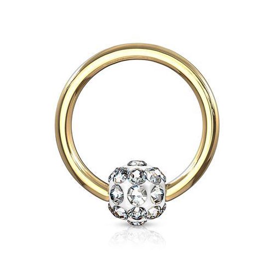 Piercing crystal ferido 1.2x8 gold plated