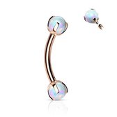 Piercing claw opal rose goud kleurig