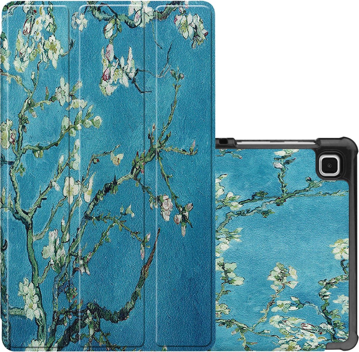 Hoes - Geschikt voor Samsung Galaxy Tab A7 Lite - Dun & Stevig - Trifold Bookcase - Hard Cover - Hardcover Book Case - Tablet Hoesje - Bloesem