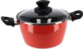 Magefesa Braadpan 12 Liter 23 Cm Staal/glas Koraalrood 2-delig