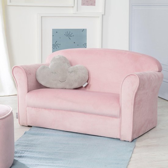 Roba Banc Enfant Lil Canapé Junior 38 X 78 X 43 Cm Velours Rose