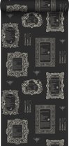 ESTAhome behang recepten zwart - 127633 - 53 cm x 10,05 m