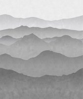 ESTAhome fotobehang berglandschap grijs - 158939 - 2.5 x 3 m