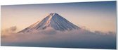 Wandpaneel Mount Fuji berg Japan  | 120 x 40  CM | Zilver frame | Wand-beugels (27 mm)