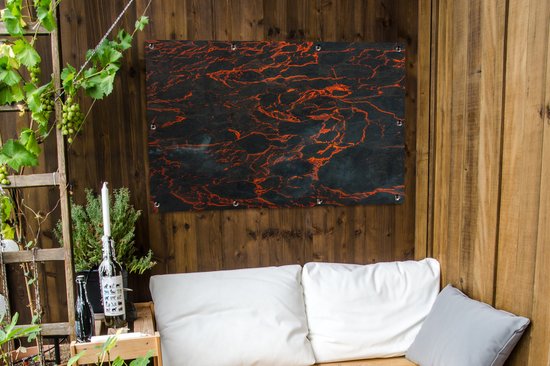 Oeuvre de lave après l'éruption volcanique affiche de jardin 120x80 cm - Toile de jardin / Toile d'extérieur / Peintures pour l'extérieur (décoration de jardin)