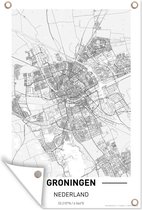 Muurdecoratie Stadskaart Groningen - 120x180 cm - Tuinposter - Plattegrond - Tuindoek - Buitenposter