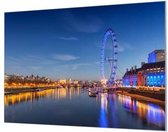 Wandpaneel Kleurrijk London  | 150 x 100  CM | Zilver frame | Wand-beugels (27 mm)