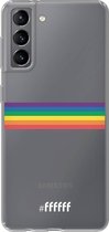 6F hoesje - geschikt voor Samsung Galaxy S21 -  Transparant TPU Case - #LGBT - Horizontal #ffffff