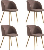 Medina Eetkamerstoelen 4 st stof bruin