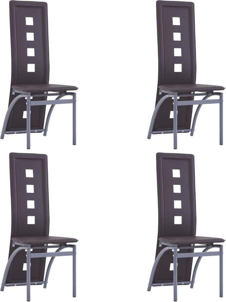 Medina Eetkamerstoelen 4 st kunstleer bruin