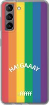 6F hoesje - geschikt voor Samsung Galaxy S21 -  Transparant TPU Case - #LGBT - Ha! Gaaay #ffffff