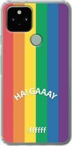 6F hoesje - geschikt voor Google Pixel 5 -  Transparant TPU Case - #LGBT - Ha! Gaaay #ffffff