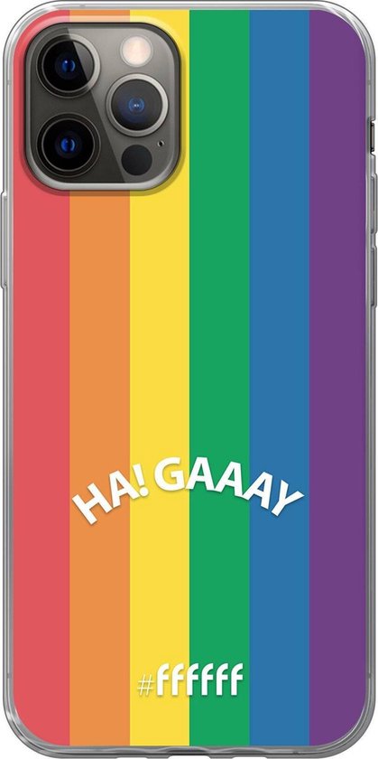 6F hoesje - geschikt voor iPhone 12 - Transparant TPU Case - #LGBT - Ha! Gaaay #ffffff