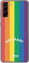 6F hoesje - geschikt voor Samsung Galaxy S21 Plus -  Transparant TPU Case - #LGBT - Ha! Gaaay #ffffff