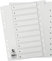 Q-Connect tabbladen set 1-10, met indexblad, ft A4, wit