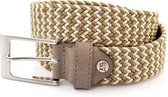 XXL Belts Herenriem Elastisch 1470 - Taupe/Off white - 125 cm