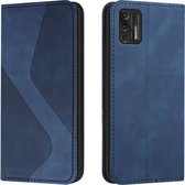 Voor Motorola Moto G Stylus 2021 Huid Voelen Magnetisch S-type Effen Kleur Horizontale Flip Lederen Case met Houder & Kaartsleuf & Portemonnee (Blauw)