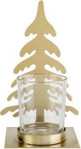 Theelichthouder Metaal - Waxinelichthouder - Tree incl Glass Cup ø5,5x6,5 - Goud - ø9,5cm