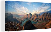 Canvas Schilderij Drakensbergen bij de Blyde River in Zuid-Afrika - 40x20 cm - Wanddecoratie