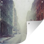 Tuindoek Sneeuwstorm in de wijk Tribeca in Manhattan - 100x100 cm
