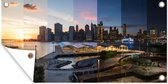 Wanddecoratie buiten New York - Skyline - USA - 160x80 cm - Tuindoek - Buitenposter