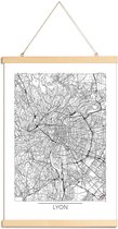 JUNIQE - Posterhanger Lyon - minimalistische stadskaart -40x60 /Wit &