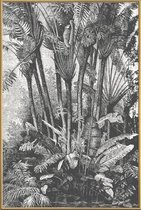 JUNIQE - Poster met kunststof lijst Palms in Water -30x45 /Grijs &