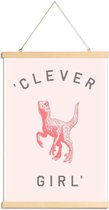 JUNIQE - Posterhanger Clever Girl -30x45 /Roze