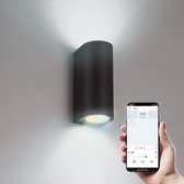 Lednify WiZ Connected Smart WiFi LED GU10 5W CCT en Wandlamp - Douglas - Zwart - IP44