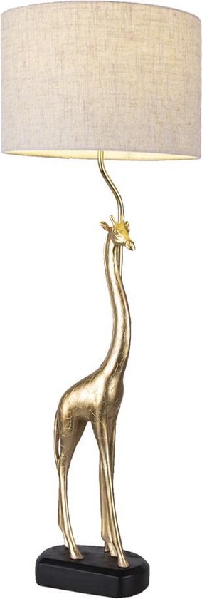 Clayre & Eef Lampe à poser Girafe Ø 30*85 cm E27 Plastique Doré Lampe de  bureau Veilleuse | bol.com