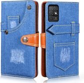 For Honor Play 5T Youth Denim Horizontal Flip Leather Case met Houder & Kaartsleuf & Portemonnee (Donkerblauw)