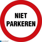 Simbol - Stickers Niet Parkeren - Verboden Te Parkeren - Duurzame Kwaliteit - Formaat ø 30 cm.