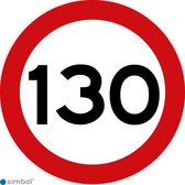 Simbol - Stickers 130 km - Maximaal 130 km/u - Duurzame Kwaliteit - Formaat ø 15 cm.