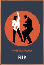 JUNIQE - Poster met kunststof lijst Daddy-O Poster 2 -40x60 /Blauw &