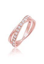 Elli Women's Lady Ring 925 Silver 17 Crystal 58 Roségoud 32020150