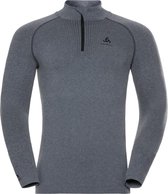 Odlo SUW TOP Turtle neck 1/2 zip l/s PERFORMA Grey Melange/Black - Maat XXL