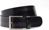 Brede leren heupriem zwart 5 cm breed - Zwart - Heupriem - Echt Leer - Taille: 85cm - Totale lengte riem: 100cm