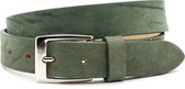 Leren kinderriem groen 3 cm breed - Groen  - Echt Leer - Taille: 80cm - Totale lengte riem: 95cm