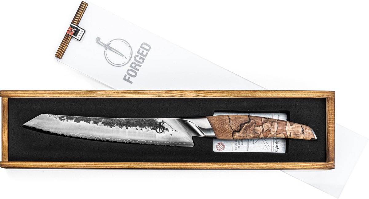 Forged Katai Broodmes 20cm - VG10 Staal - In Houten Giftbox