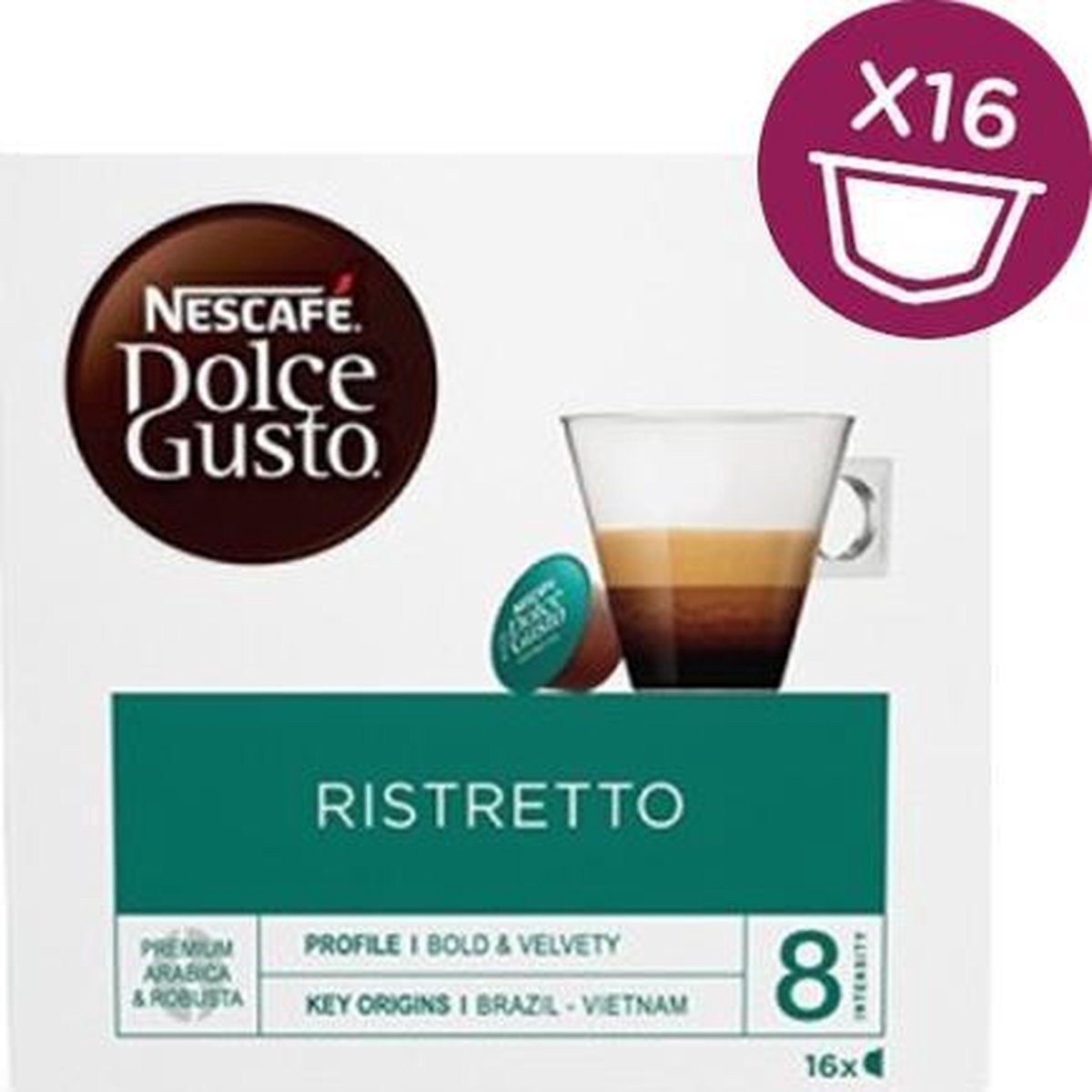 Nescafé Dolce Gusto capsules Ristretto - 48 koffiecups - geschikt voor 48  koppen koffie | bol.com