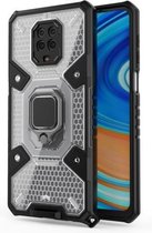 Voor Geschikt voor Xiaomi Redmi Note 9 Pro Max Space PC + TPU-ringhouder beschermhoes (wit)