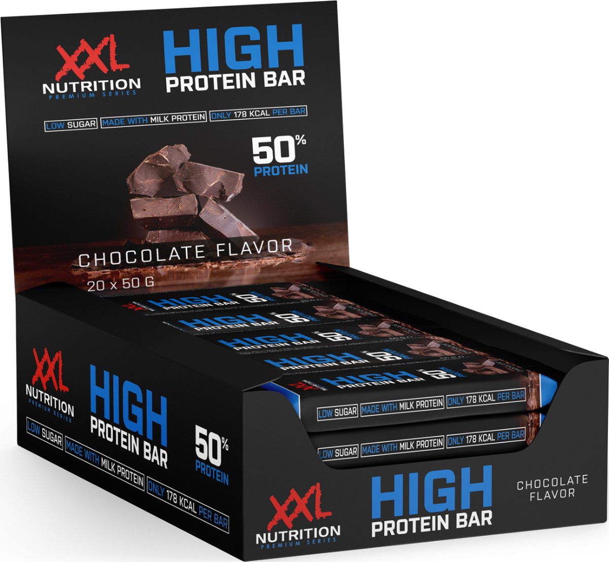 Goedkoopste XXL Nutrition - High Protein Bar 2.0 - 25 Gram Eiwit - Eiwitrepen, Eiwitreep, Proteine Repen - Chocolade - 20 Pack