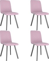 Medina Eetkamerstoelen 4 st fluweel roze