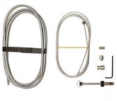 remkabel voor/achter trommelrem compleet zilver