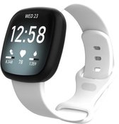 Fitbit versa bandje van By Qubix - Fitbit Versa 3 / Sense Sportbandje - Wit - Maat: M/L