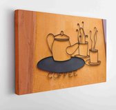 Coffee shop label  - Modern Art Canvas - Horizontal - 108894080 - 40*30 Horizontal