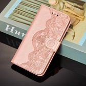 Samsung Galaxy A52 - Flipcover, hoes, case - TPU - PU Leder - Rose goud