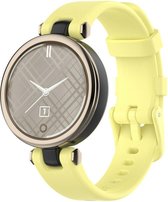 Siliconen Smartwatch bandje - Geschikt voor Garmin Lily siliconen bandje - geel - Strap-it Horlogeband / Polsband / Armband